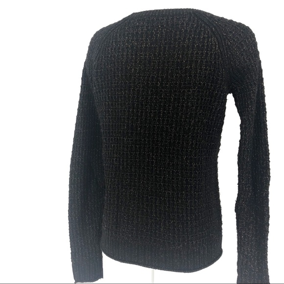 GAP chunky knit sweater black metallic gold s - Picture 4 of 6